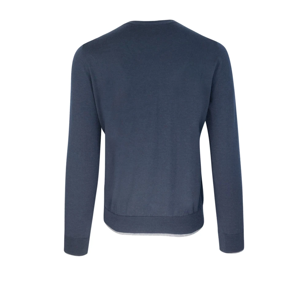 Paolo Pecora Blauwe Crew Neck Sweater Blue Heren