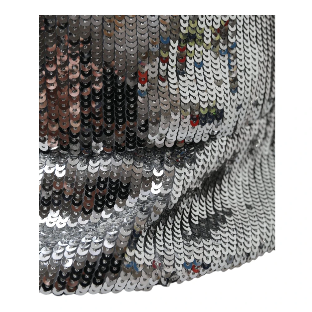 Dolce & Gabbana Zilveren Sequined Nylon Bucket Hat Gray Heren