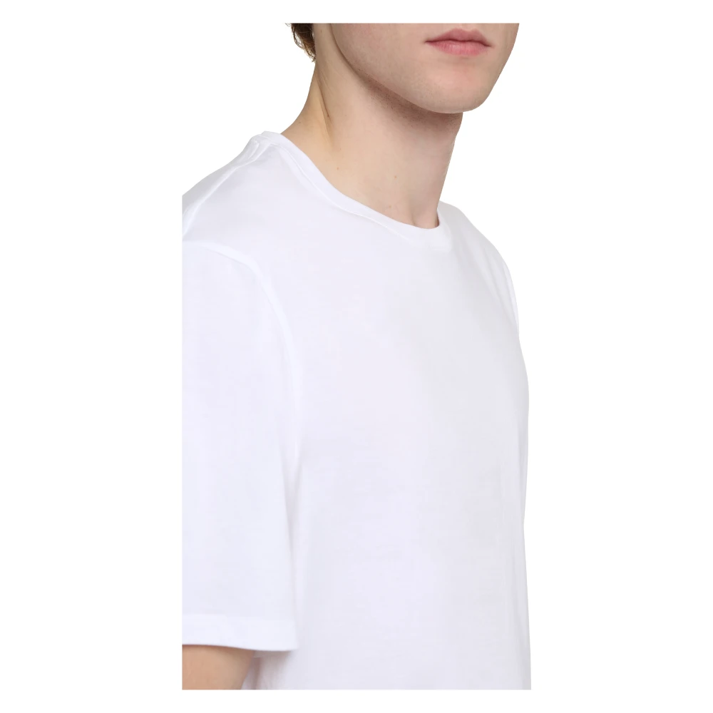 Vince Geribbelde katoenen T-shirt White Heren