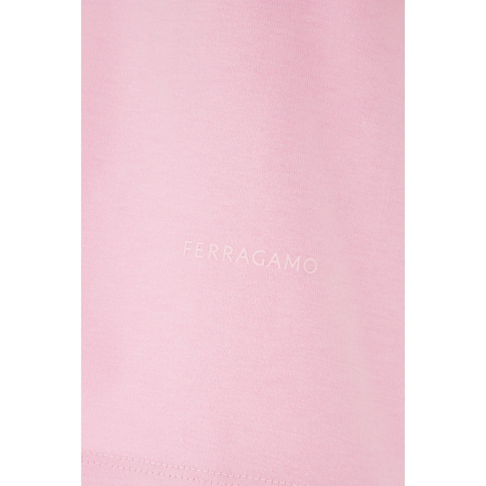 Salvatore Ferragamo Casual Katoenen T-Shirt Pink Dames