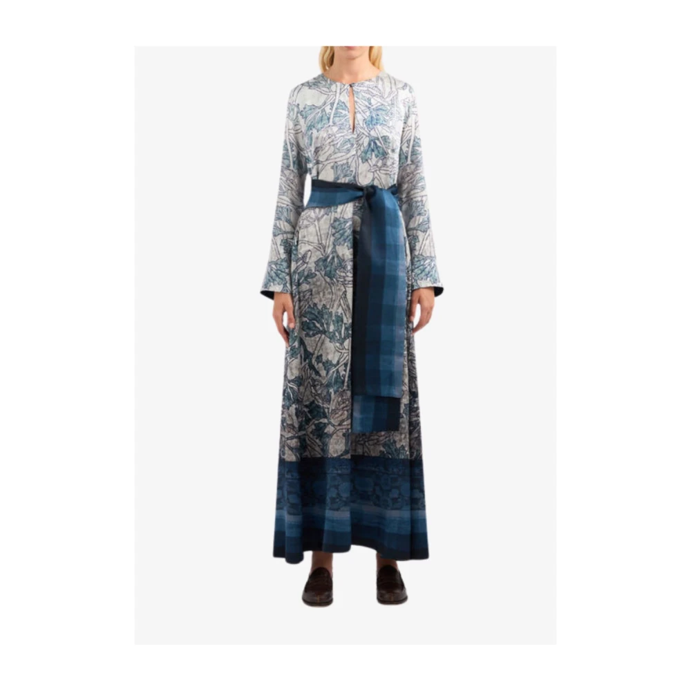 Pierre-Louis Mascia Gedrukte zijden jurk met uitlopende mouwen Multicolor Dames