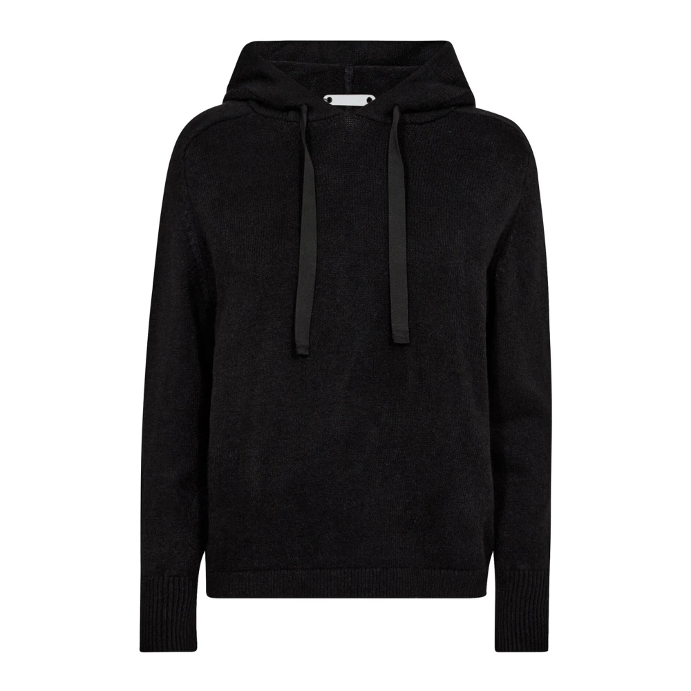 Co'Couture Zwarte Hoodie Gebreid Strik 32168 Black Dames