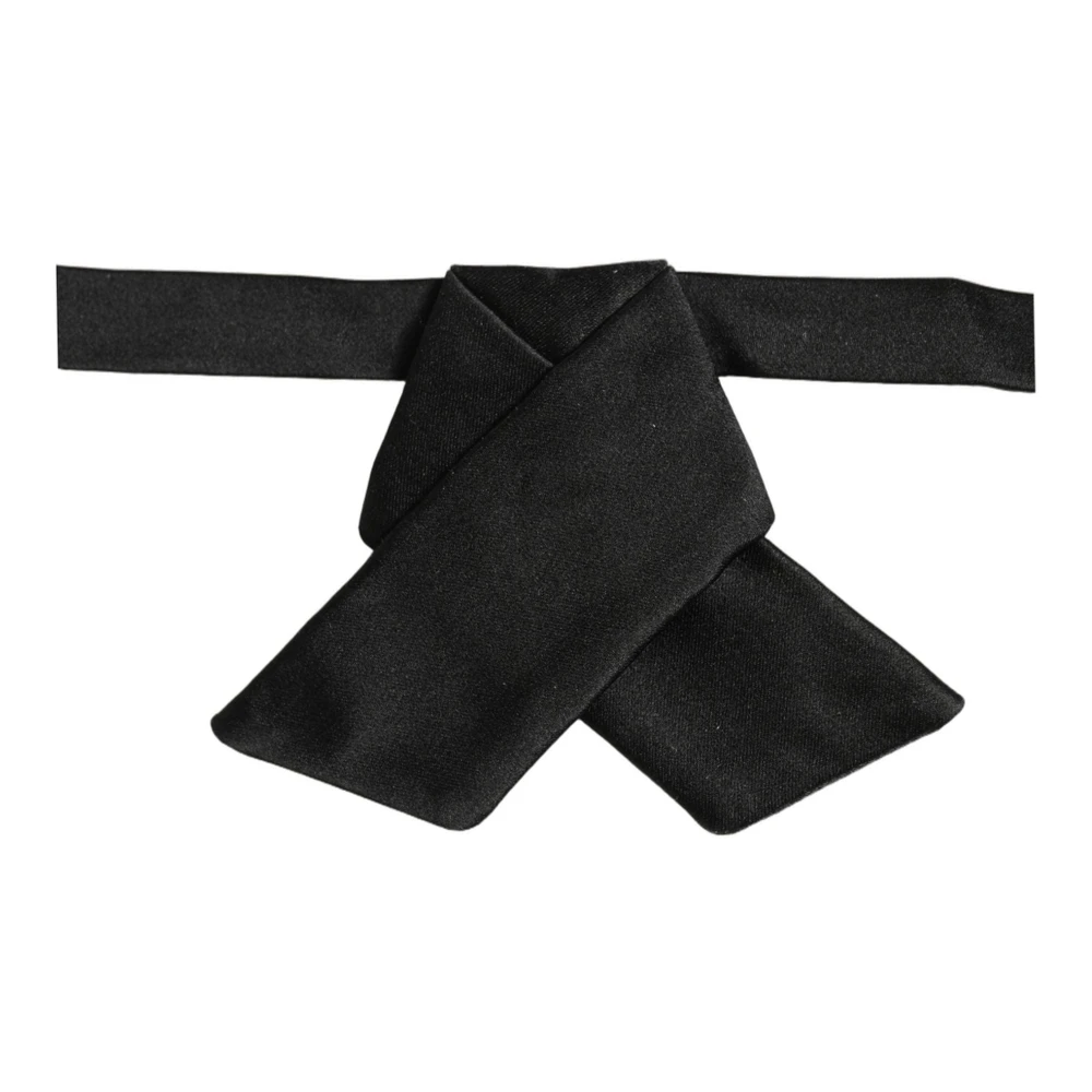 Dolce & Gabbana Black Bow Ties, Male, One Size, Tied Papillon Bow Tie