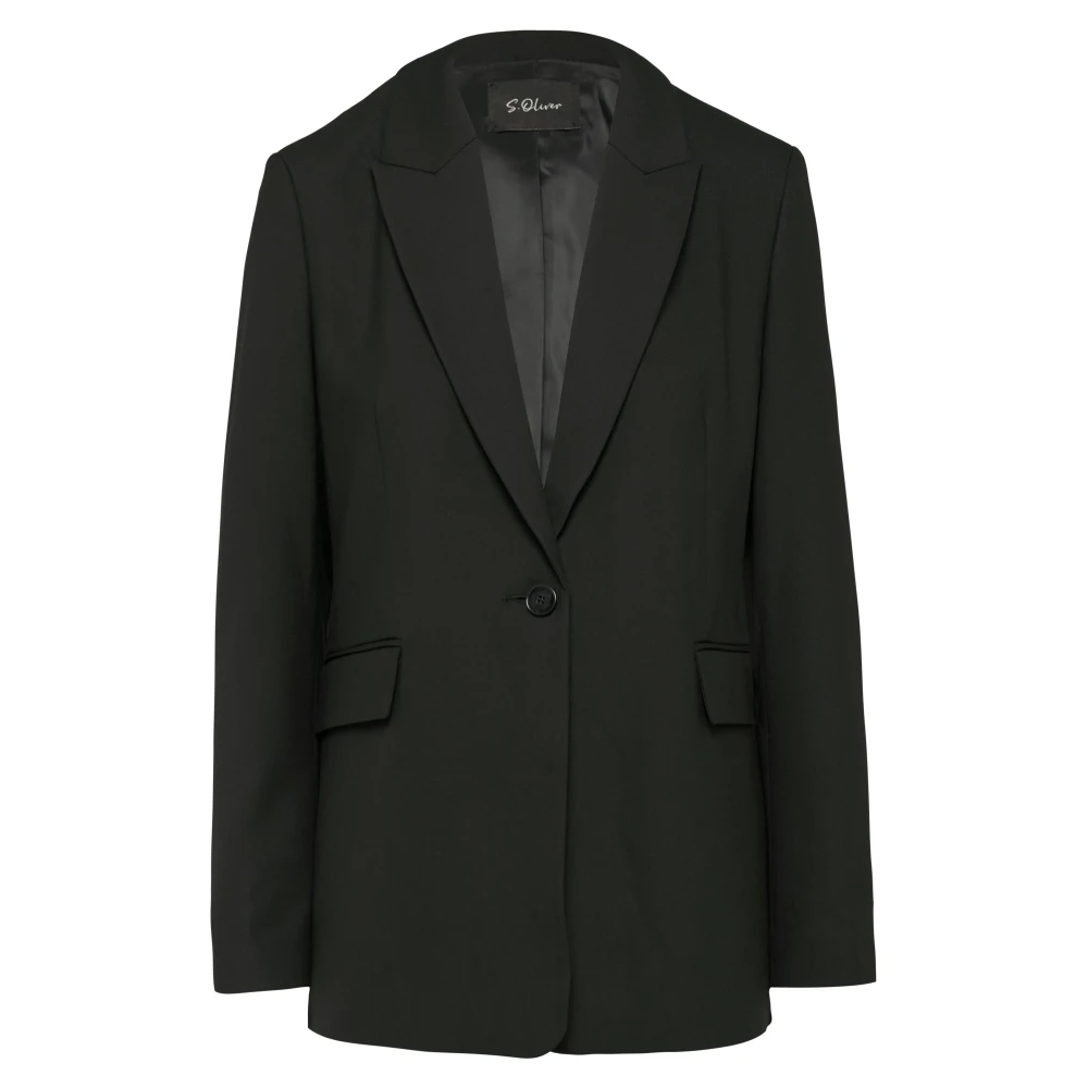 s.Oliver Viscose Mix Blazer voor binnen Black Dames