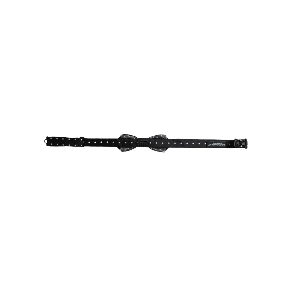 Dolce & Gabbana Zijden Stippen Papillon Strik Black Heren