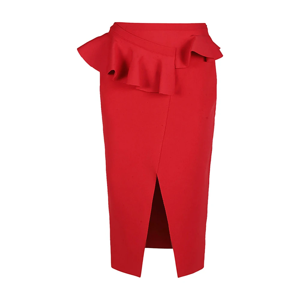 Rød Midi Nederdel til Moderne Kvinder