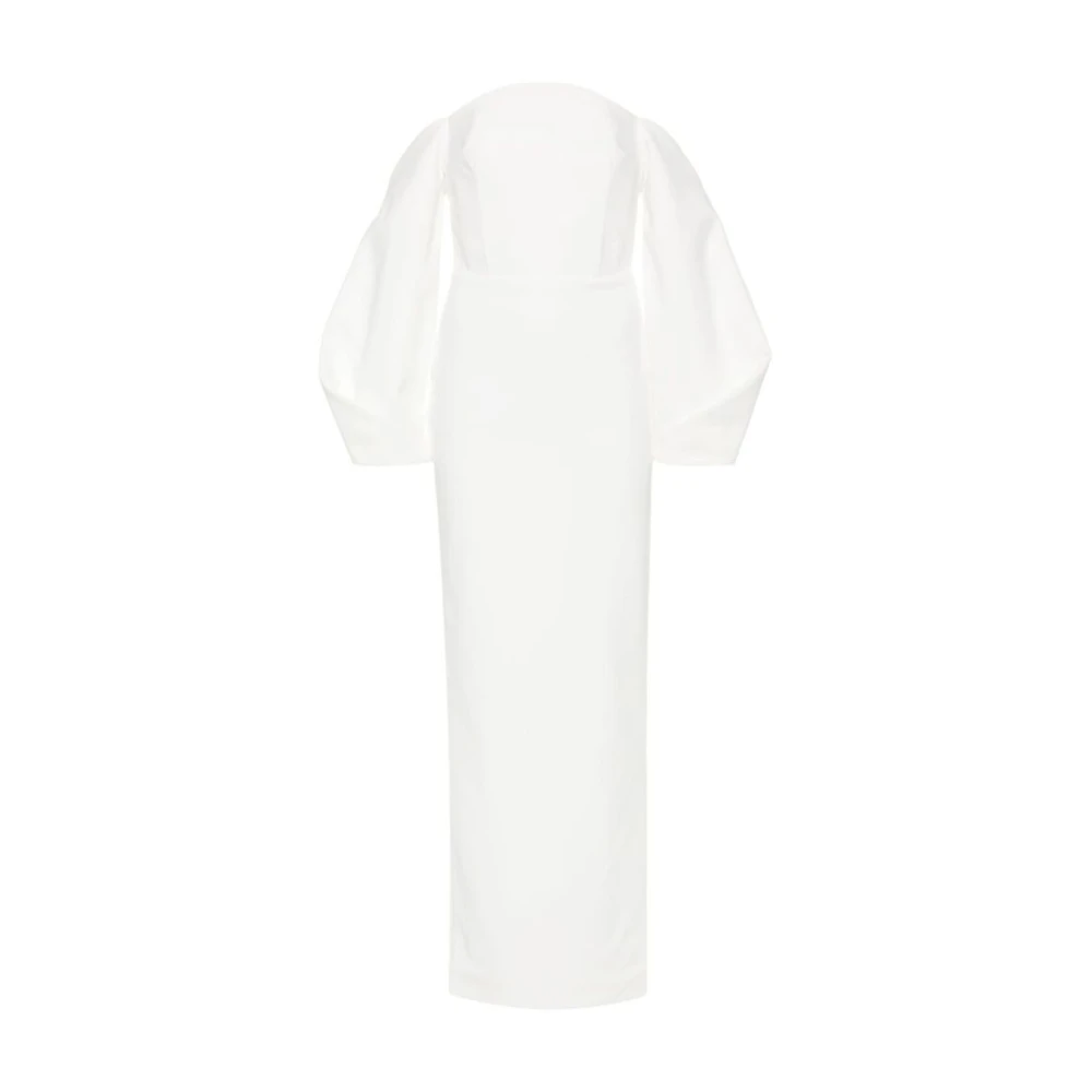 Solace London Witte Off-Shoulder Gedrapeerde Jurk White Dames