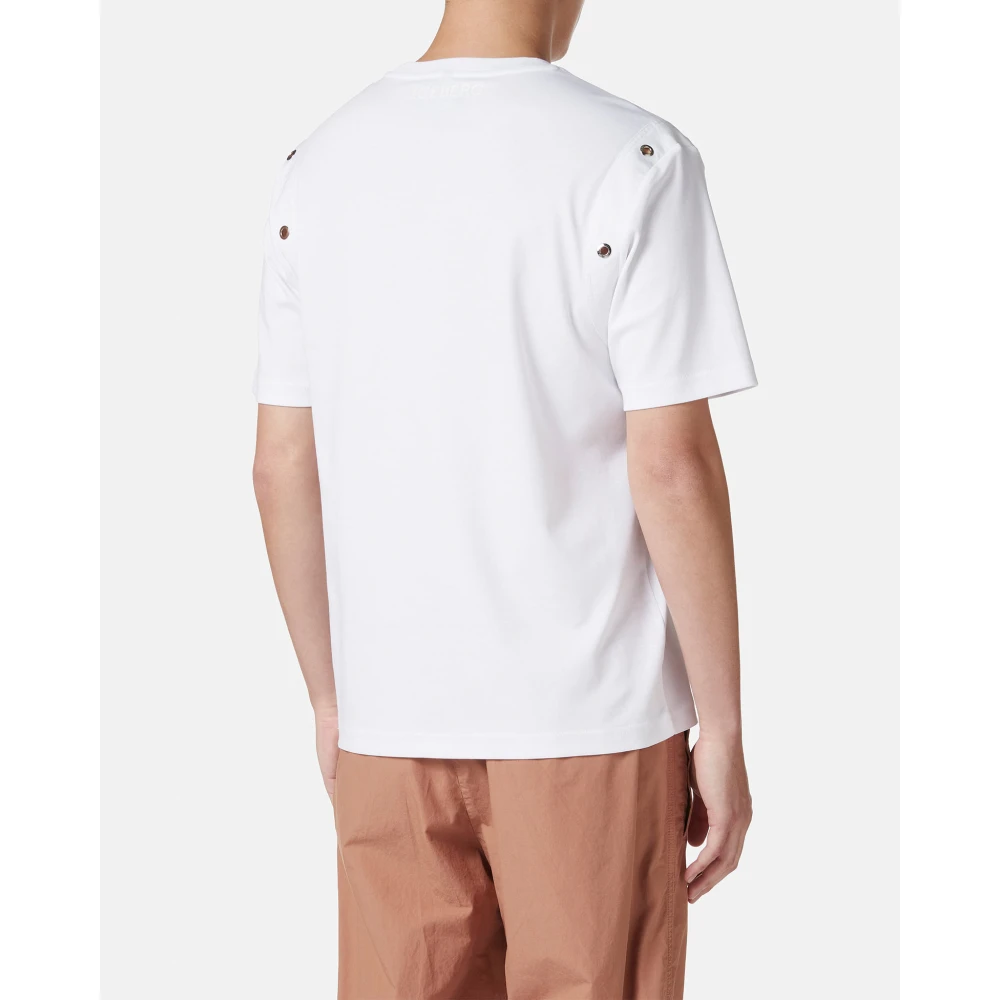 Iceberg Wit regular fit T-shirt van interlock stof White Heren