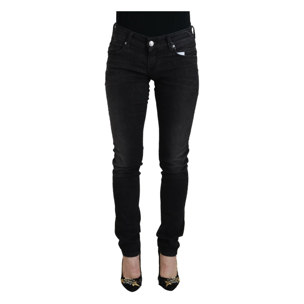 Acht Black Low Waist Straight Denim Trousers - Female - Slim Fit Jeans - W26 - Jeans