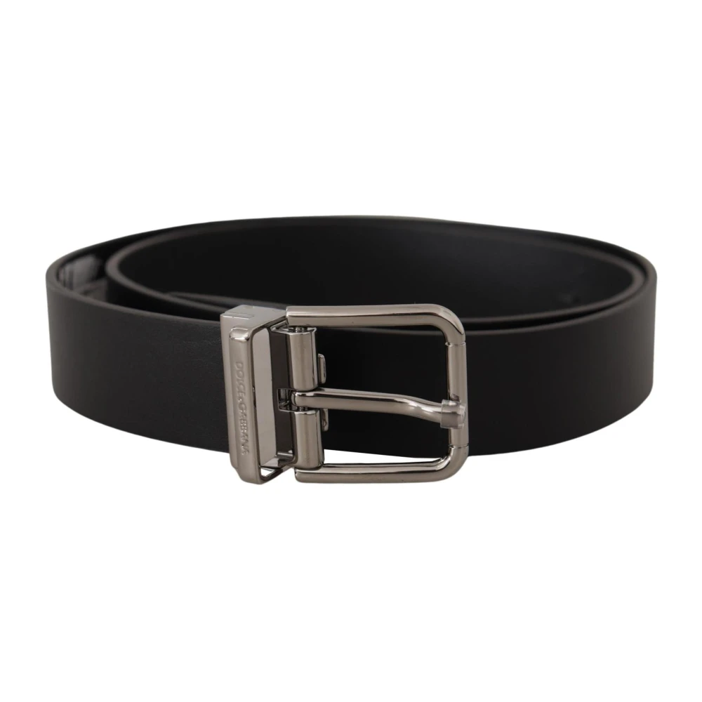 Dolce & Gabbana Luxe Gegraveerde Metalen Gesp Riem Black Heren