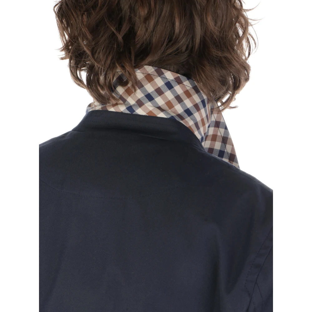 Aquascutum Coats Blue Heren