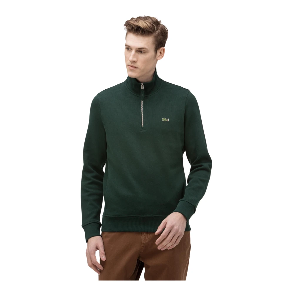 Lacoste Groene half-zip trui antraciet stijl Sh8891 Green Heren