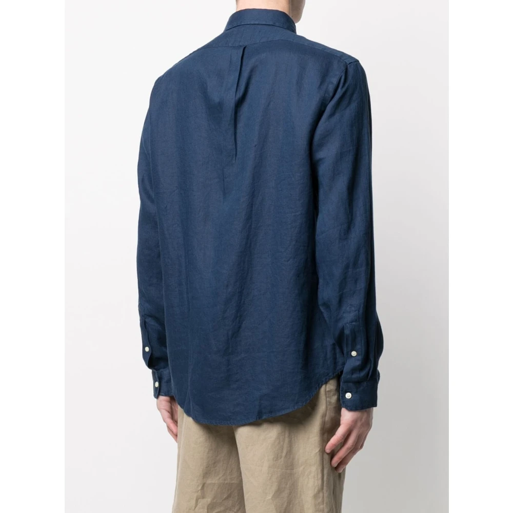 Ralph Lauren Navy Shirt voor Mannen Blue Heren