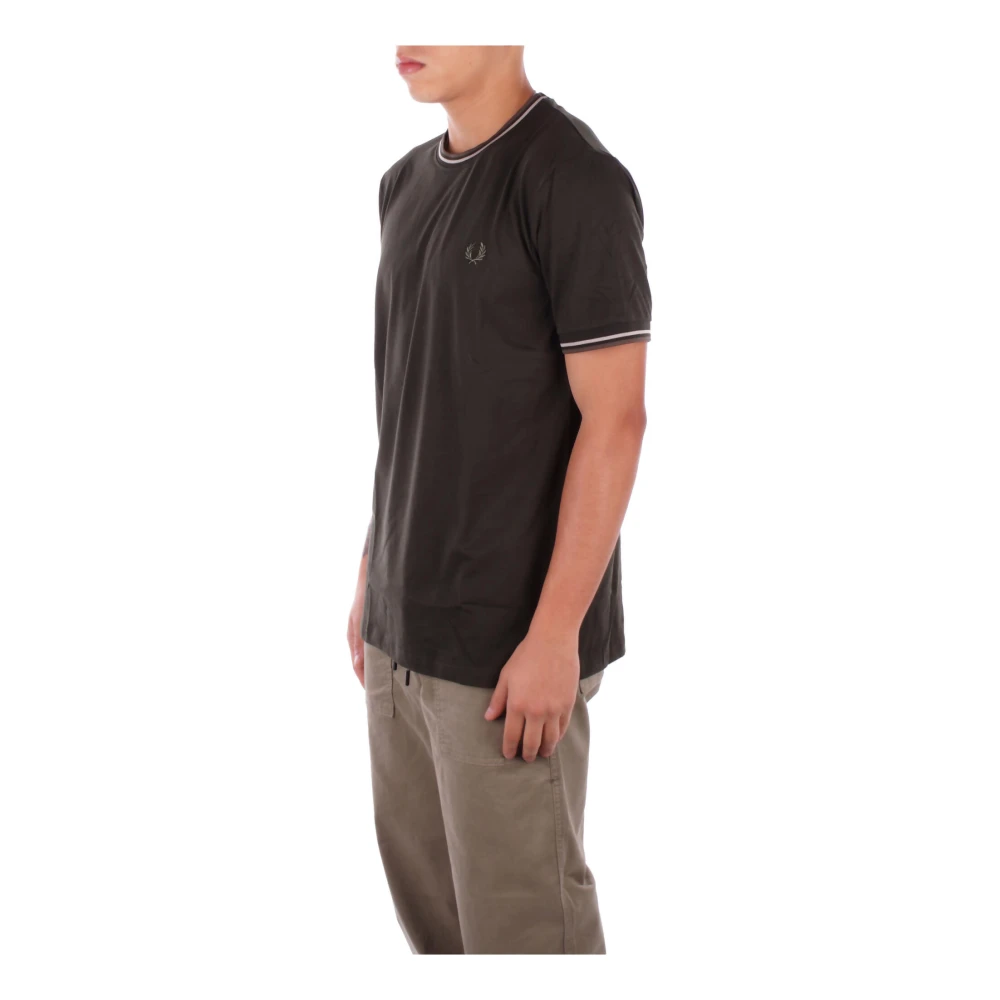 Fred Perry Groene Logo T-shirt en Polo Brown Heren