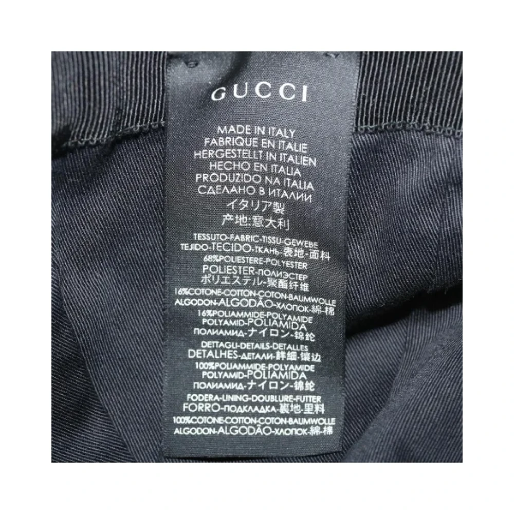 Gucci Vintage Zwarte Stoffen Pre-owned Gucci Hoed Black Heren