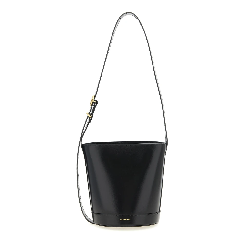Jil Sander Women's Black Leather Bucket Bag - Bucket Bags - One Size - Bags