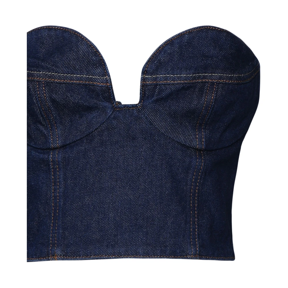 Magda Butrym Blauwe Denim Hart Bovenstuk Blue Dames