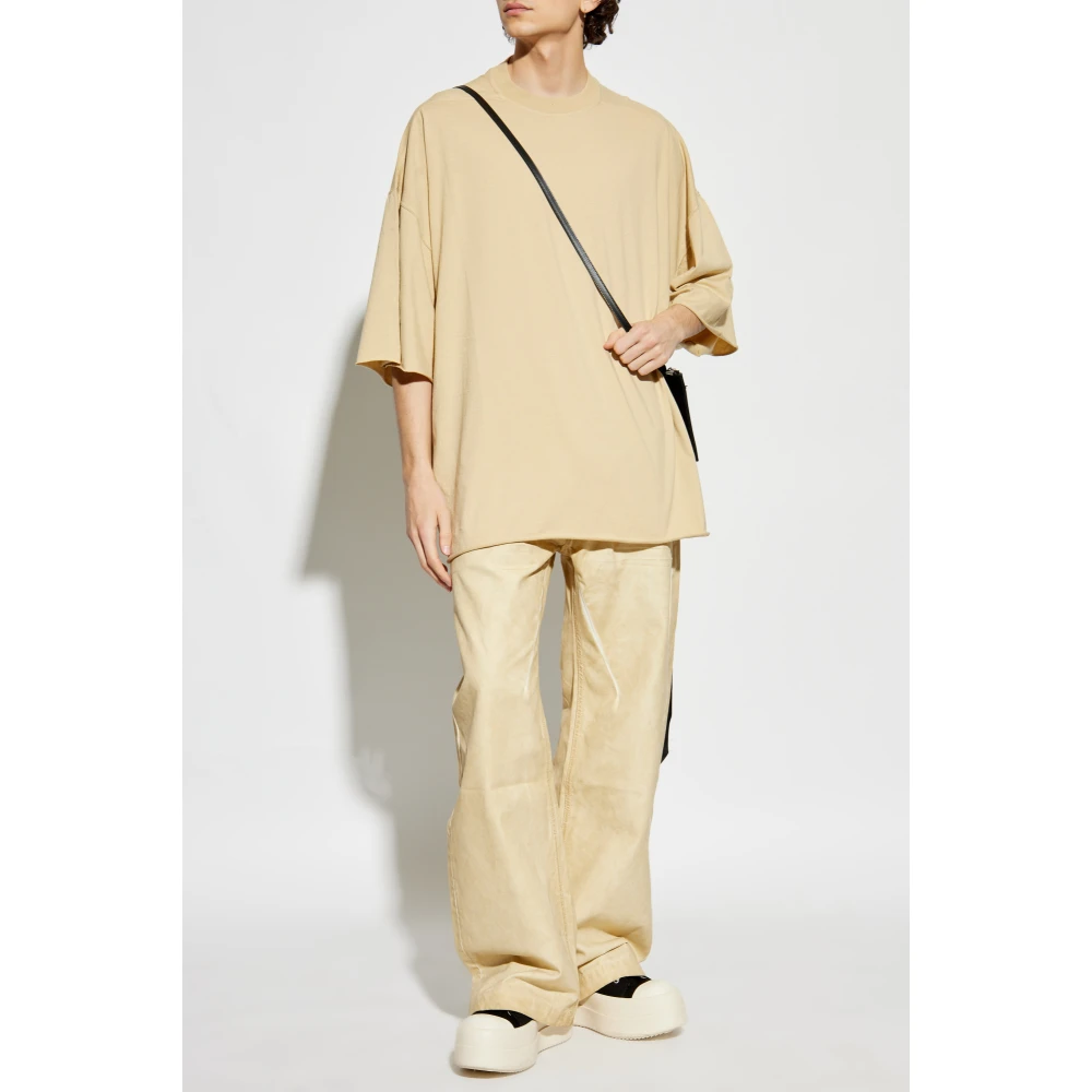 Rick Owens Oversized T-shirt Beige Heren
