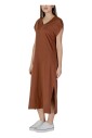 robe-marron-col-en-v-printemps-ete-coton-lycra