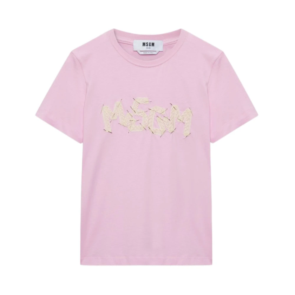 Msgm Women's Pink T-Shirt - T-Shirts - M - Tops