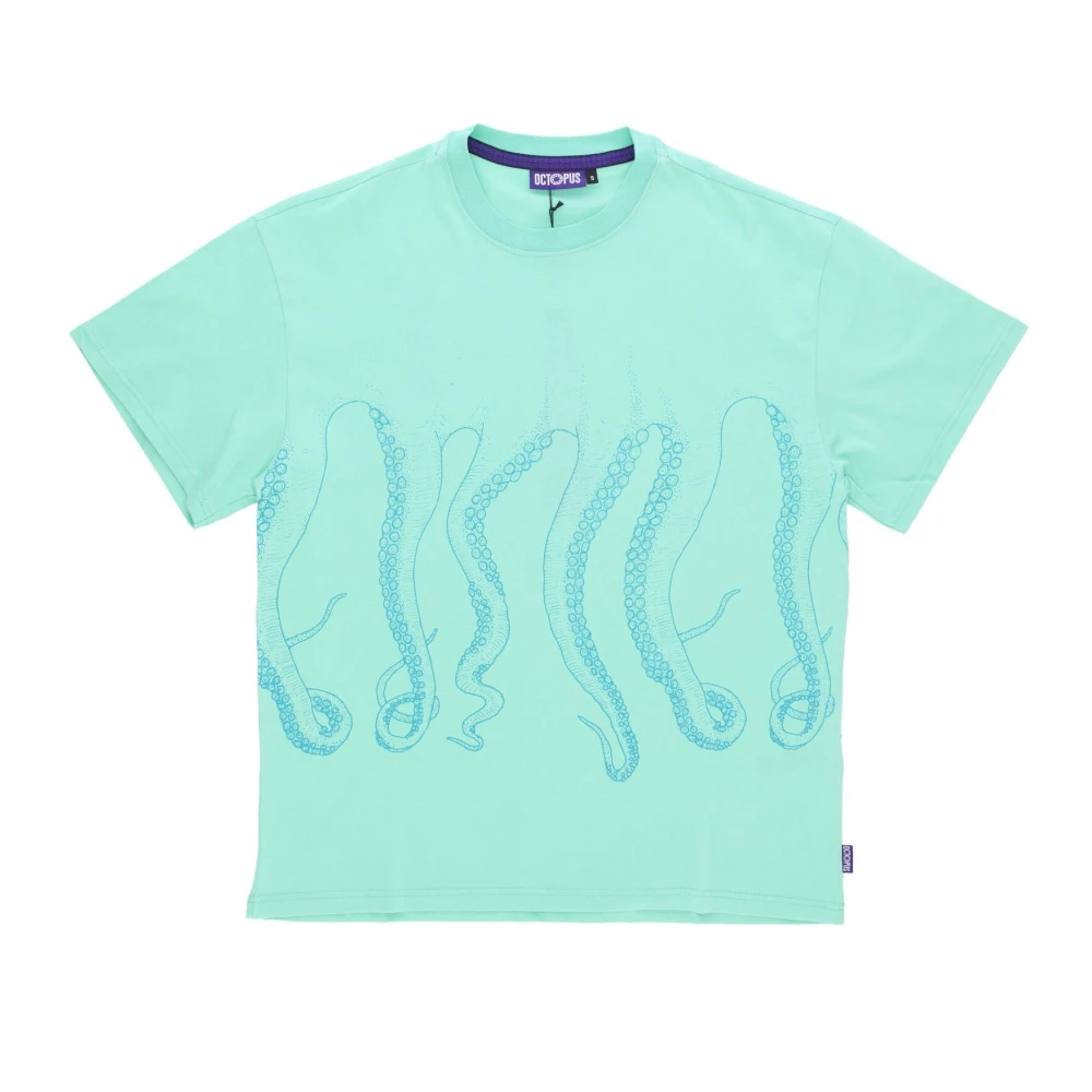 Octopus Men's Green Tentacles Logo Print Tee