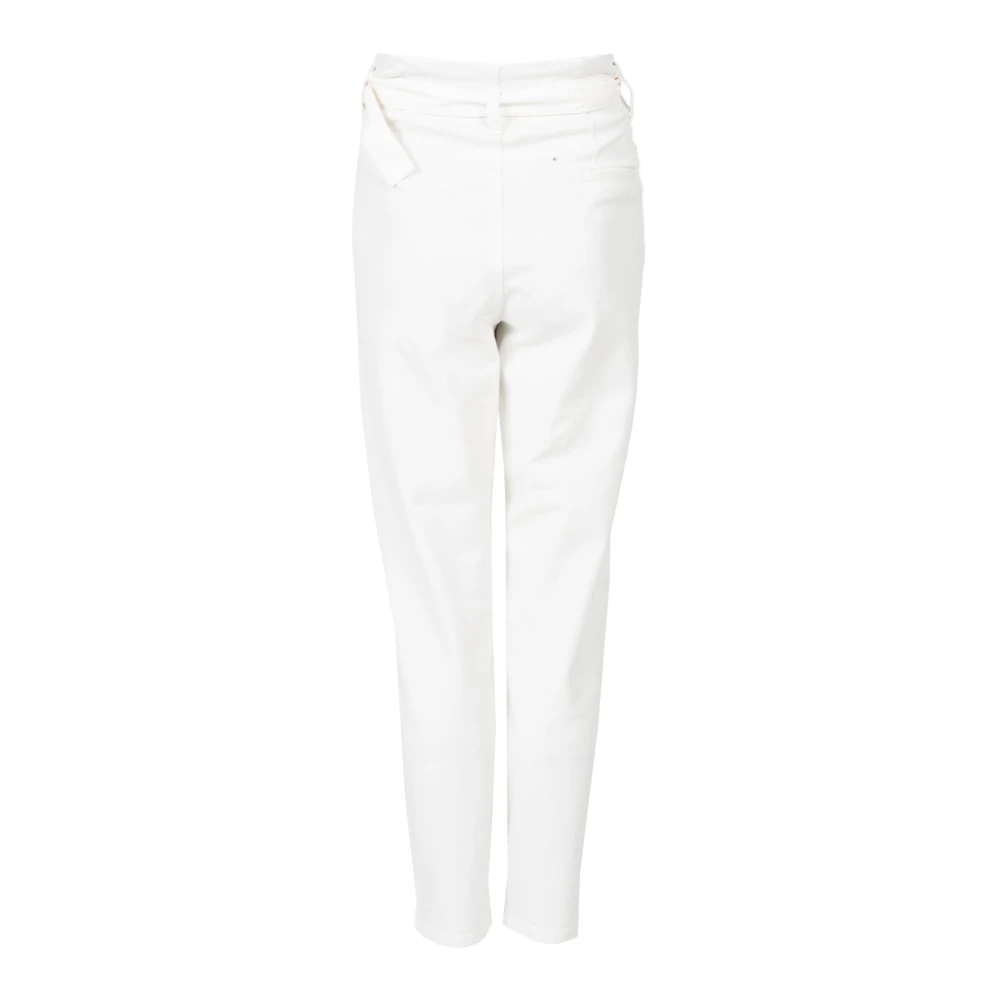 pinko Elegante veelzijdige broek met eco-leren riem White Dames