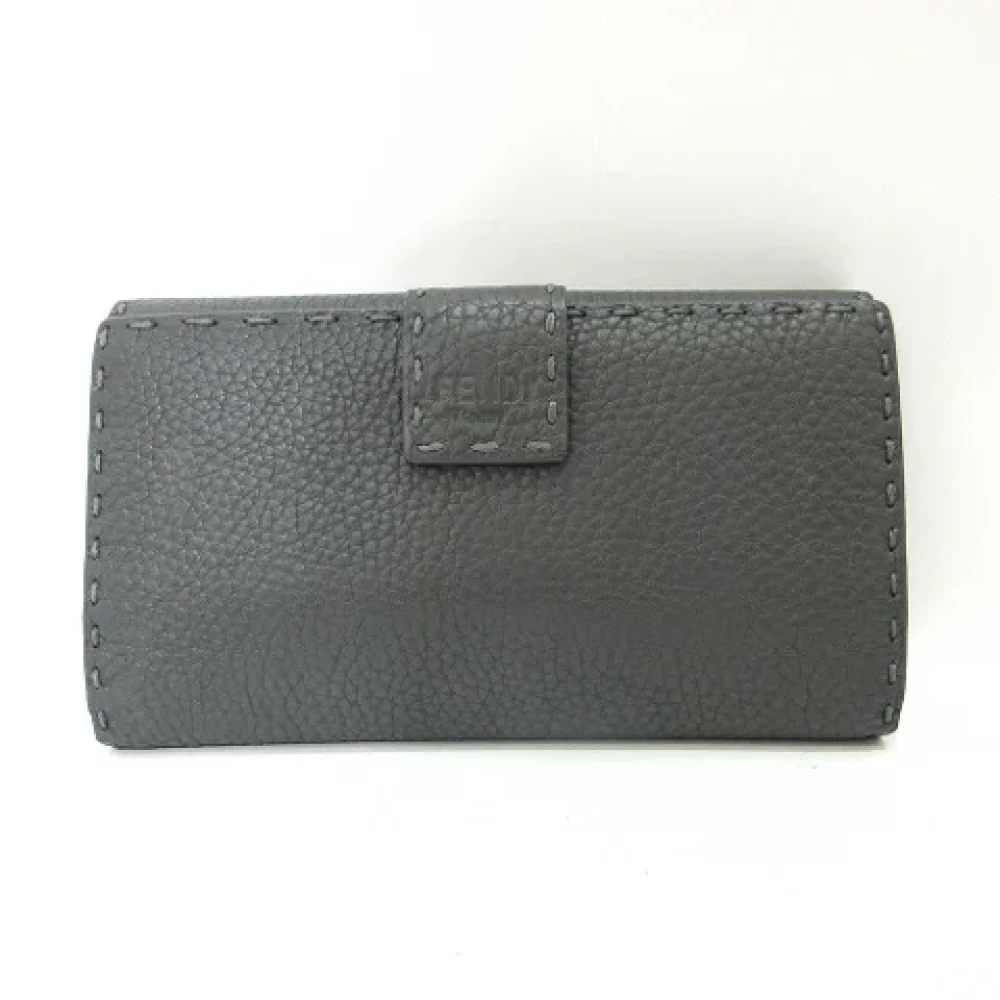 Fendi Vintage Pre-owned Leather wallets Gray Dames