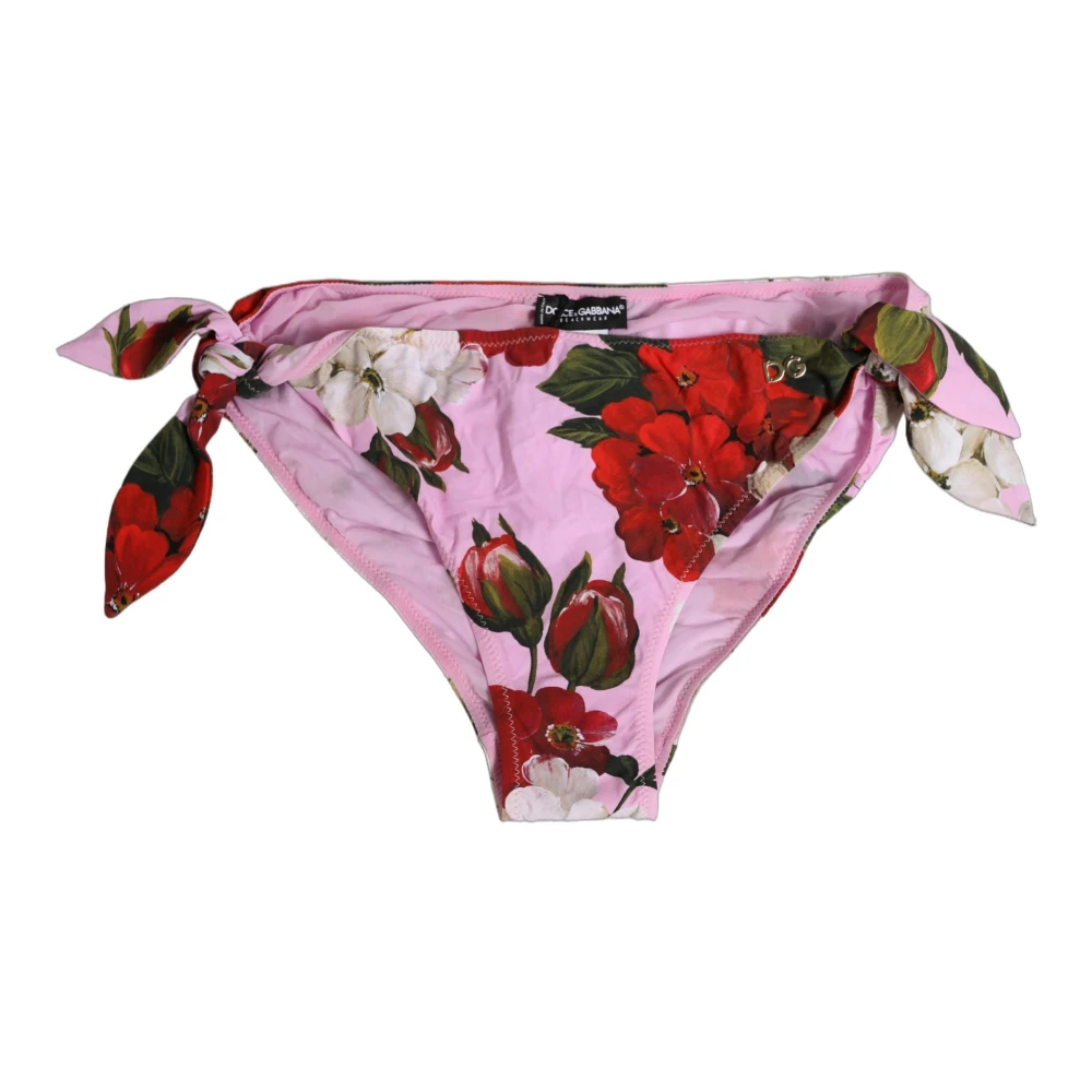 Dolce & Gabbana Kvinno Multicolor Badkläder Dam, L, Läder, Bikiniunderdel Med Knytband För Stranden