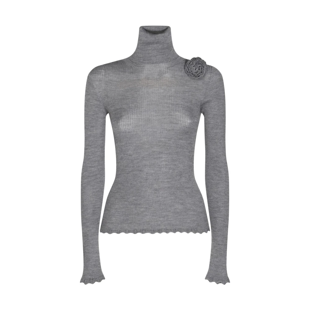 Blumarine Grijze Bloem Gebreide Trui Gray Dames