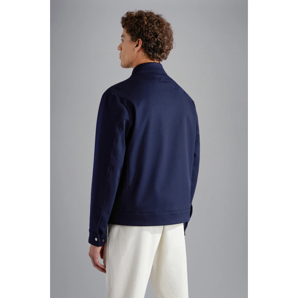 PAUL & SHARK Blauwe Zip Overshirt Jas Blue Heren