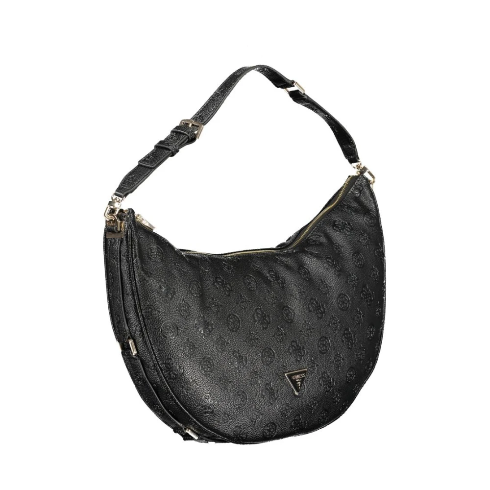 Guess Zwarte polyethyleen schoudertas met verstelbare band Black Dames
