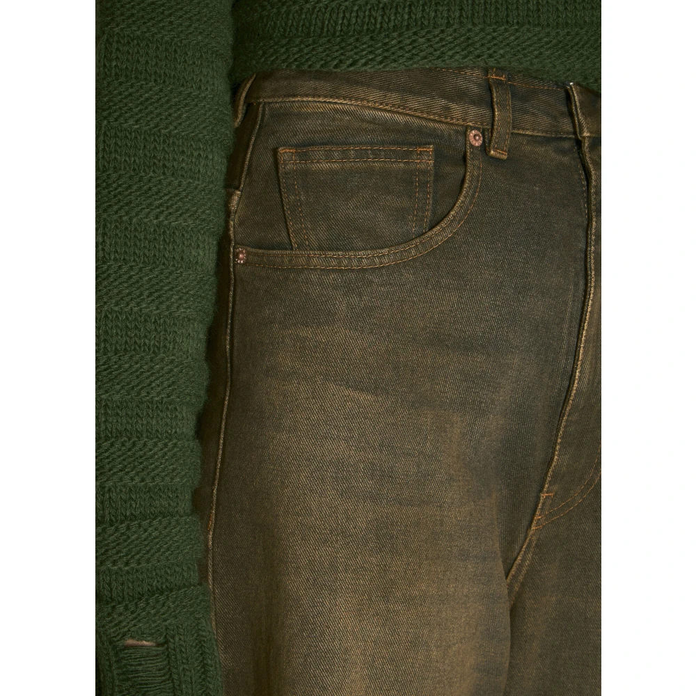 MM6 Maison Margiela Raw-Edge Five-Pocket Jeans Brown Dames