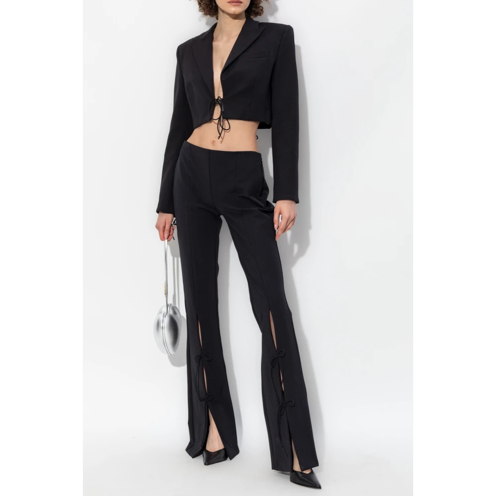 Versace Jeans Couture Broek met voorste split Black Dames