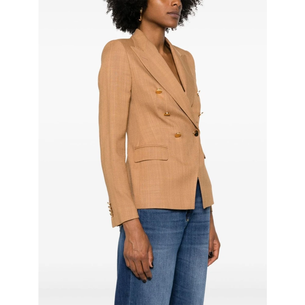 Tagliatore Bruine Double-Breasted Blazer Brown Dames