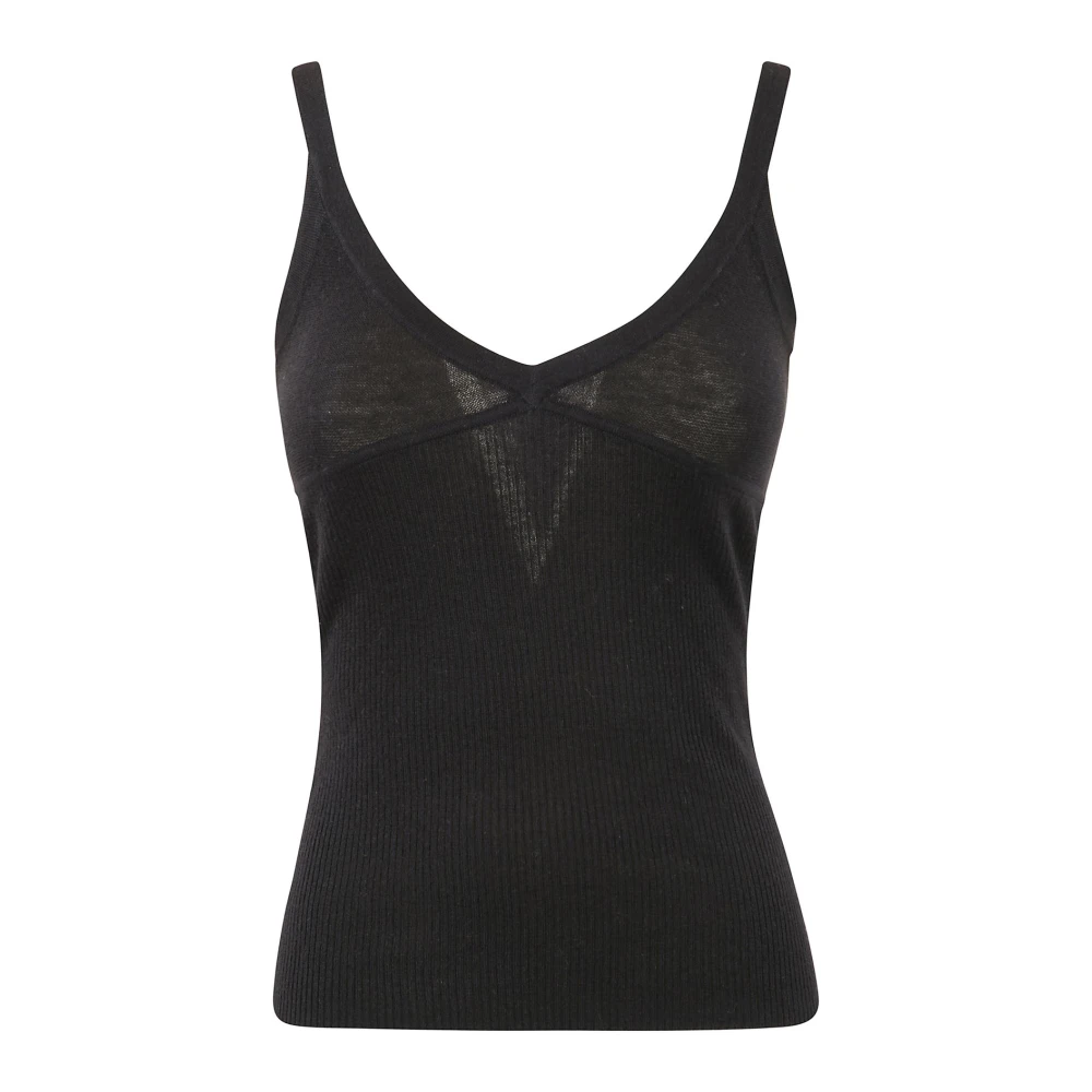 Max Mara Kameel Zijde Kasjmier Mouwloze Top Black Dames