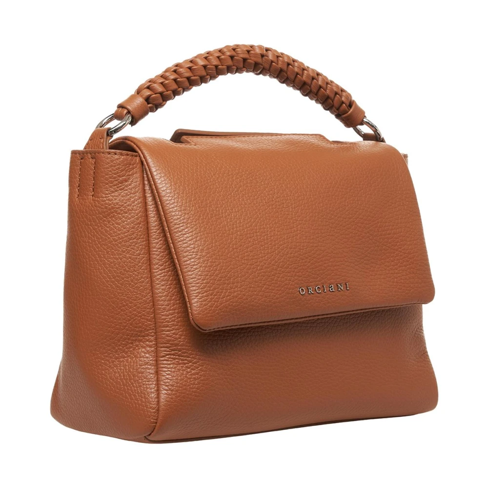 Orciani Bruine Leren Handtas Elegant Ontwerp Brown Dames