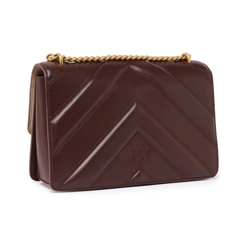 pinko Bordeaux Schoudertas Elegante Stijl Brown Dames