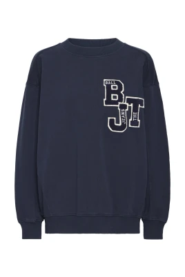 Brev Patch Sweater i Sky Captain