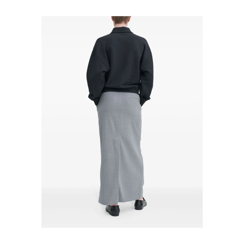 Filippa K Zwarte Jersey Polo Shirt met Knoopsluiting Black Dames