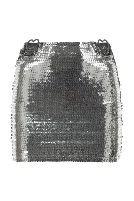Silver Sequins Mini Skirt