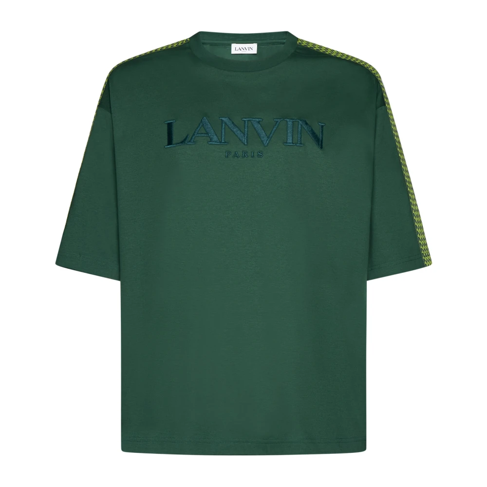 Lanvin Groen Jersey Crew Neck Polo Shirt Green Heren