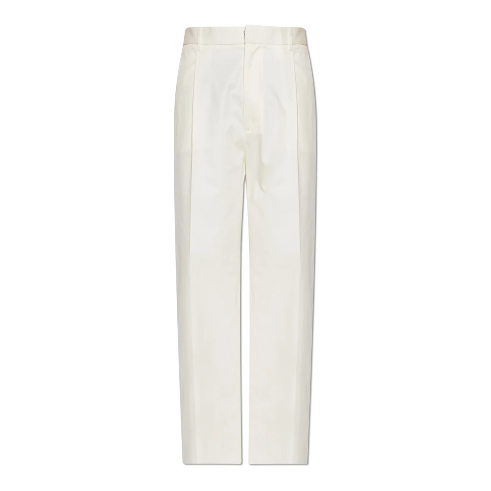 Dsquared2 Men's Beige Cotton Wide-Leg Trousers