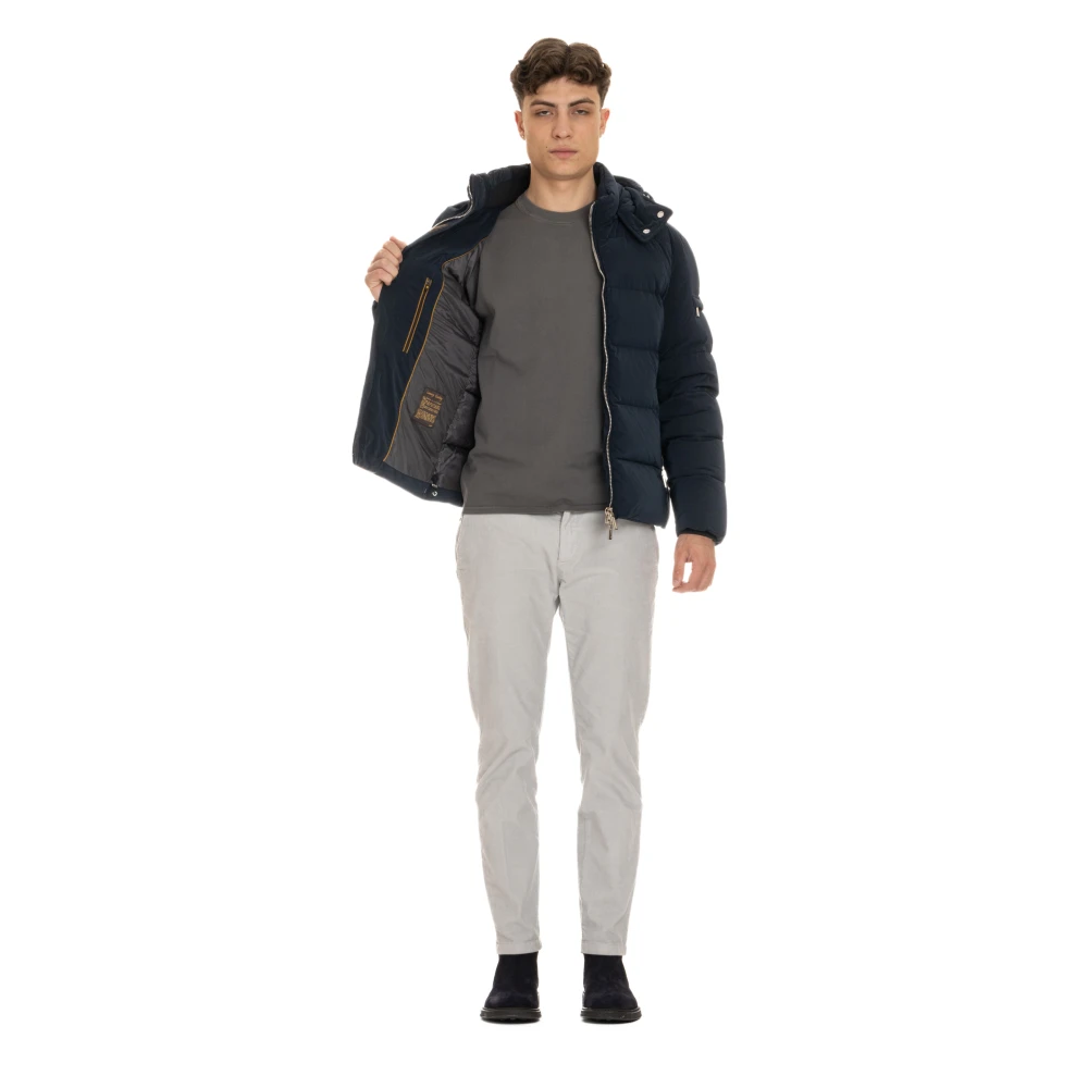Moorer Blauwe Bomberjack Brett-Os Stijl Blue Heren