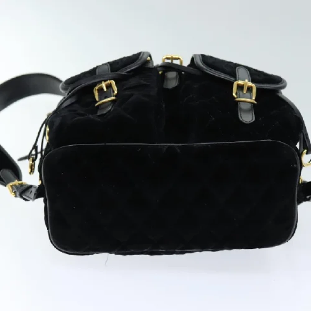 Prada Vintage Pre-owned Fabric backpacks Black Dames