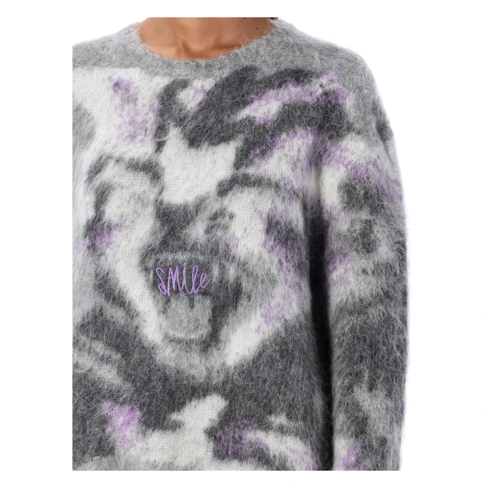 Stella Mccartney Kat Intarsia Gebreide Kleding Grijs Multi Multicolor Dames