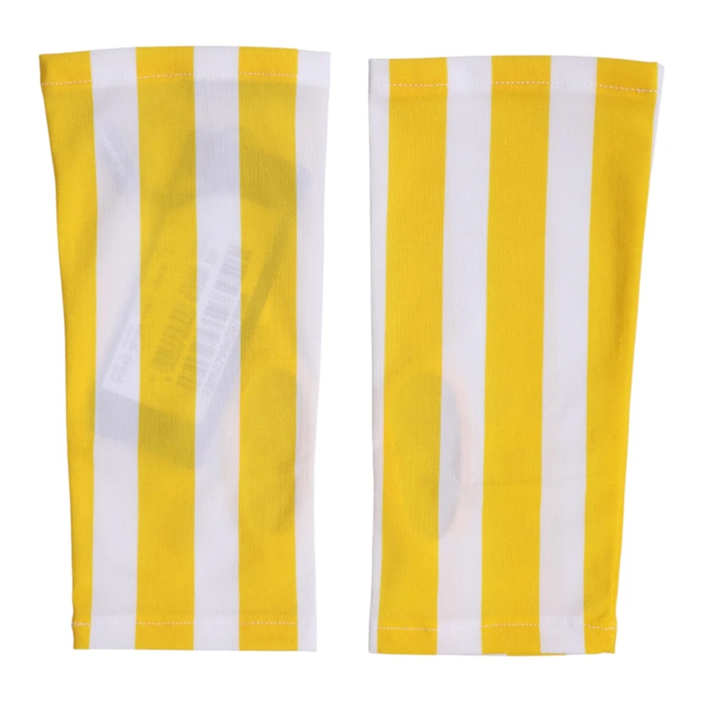 Dolce & Gabbana Women's Yellow Nylon Fingerless Wrist Length Gloves