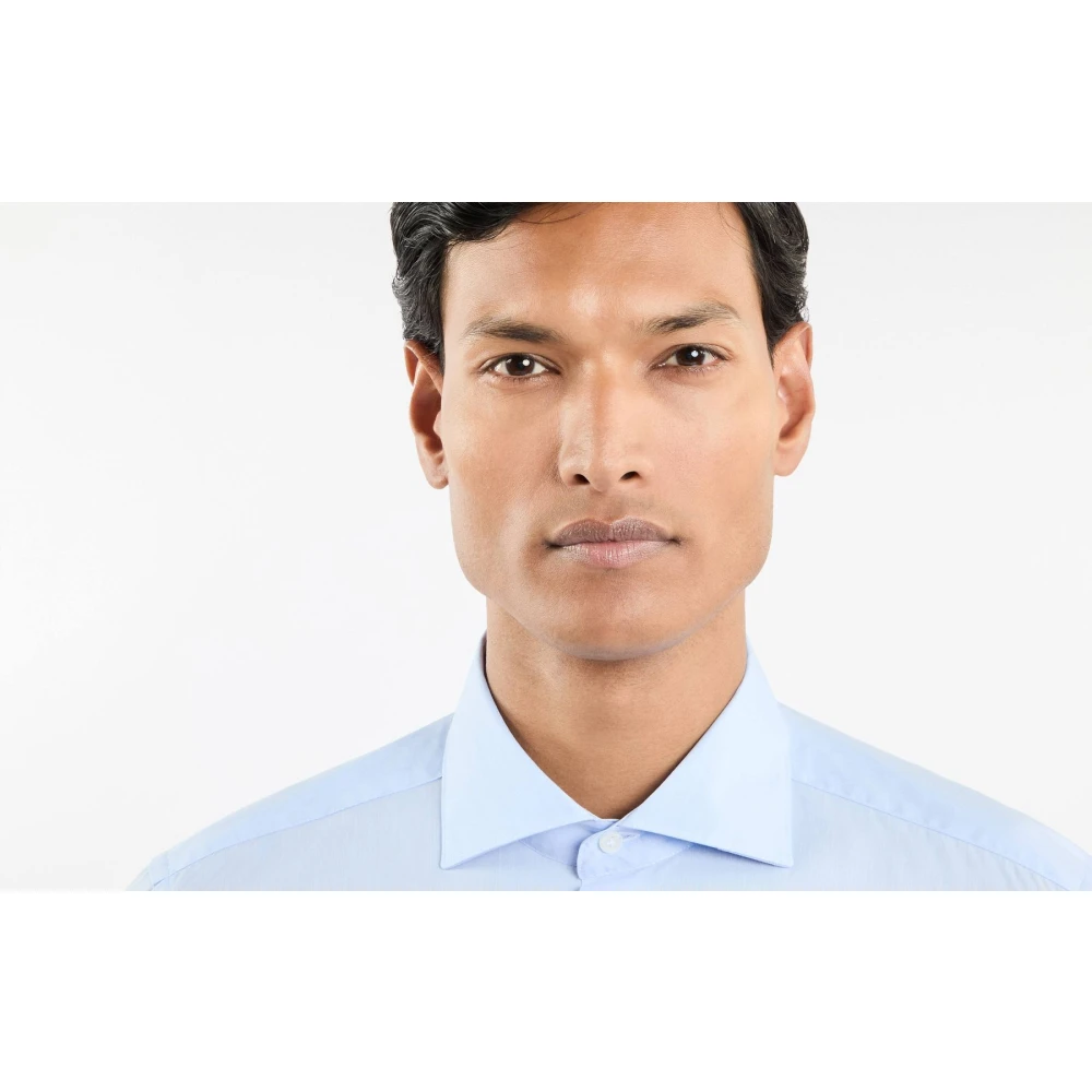 Fay Stretch katoenen overhemd Blue Heren