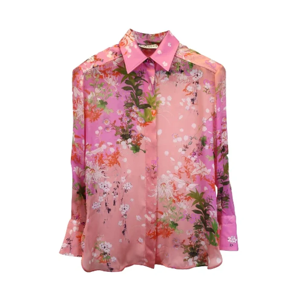 Givenchy Pre-owned Florale Zijden Givenchy Top Pink Dames