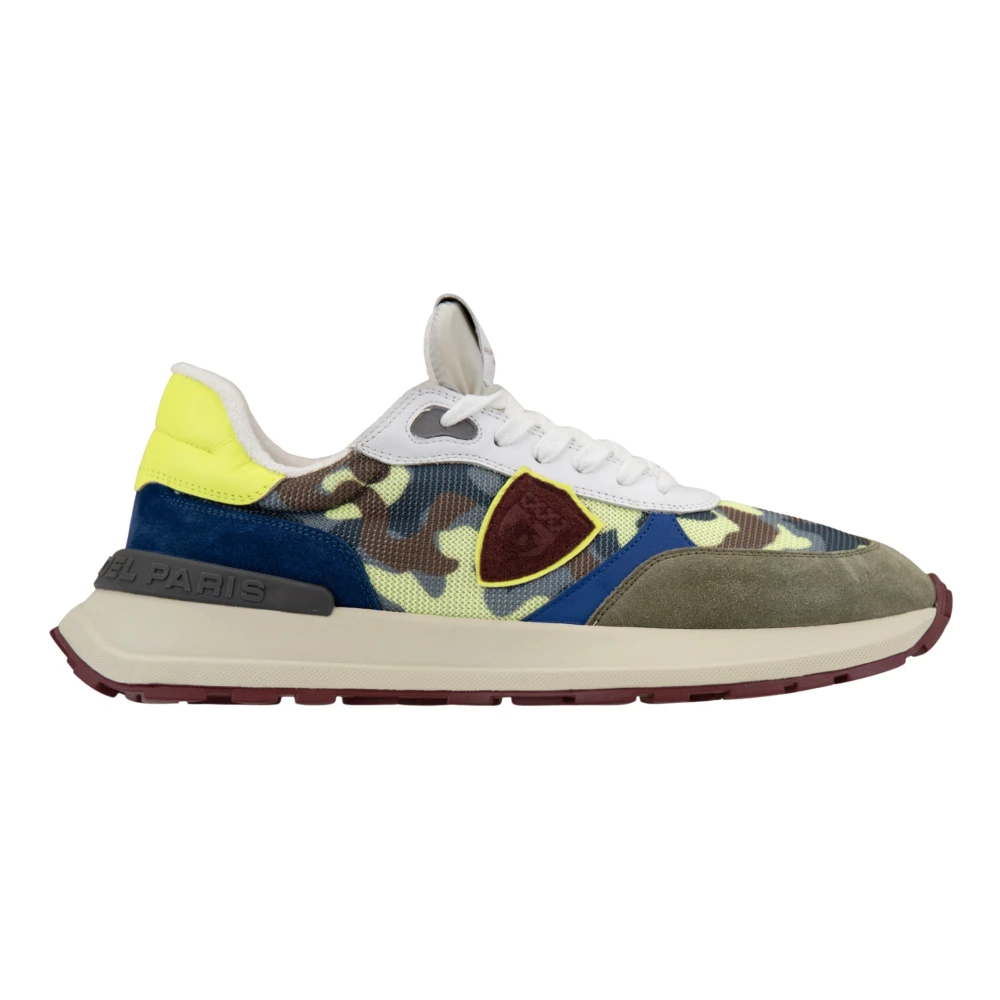 Philippe Model Uomo Multicolor Sneakers Camouflage Con Inserti In Pelle