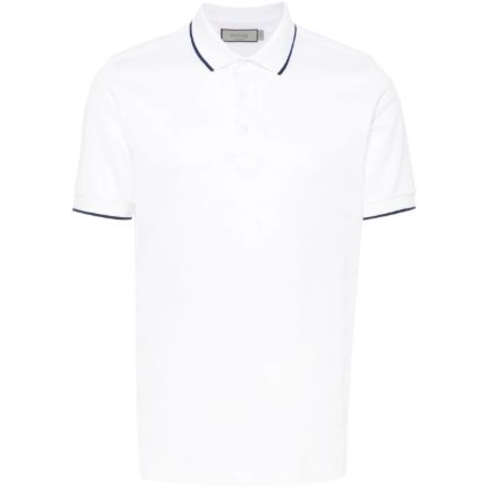 Canali Wit Katoenen Polo Shirt White Heren